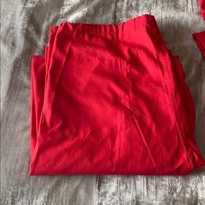 Landau drawstring scrub pants in true red